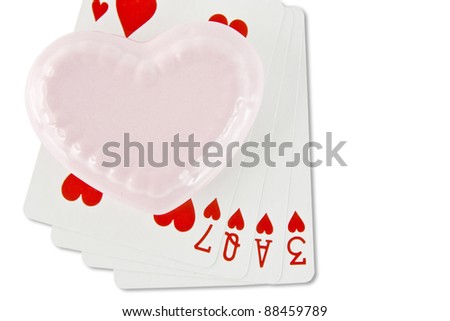 The word of love creative from the symbols of playing cards
