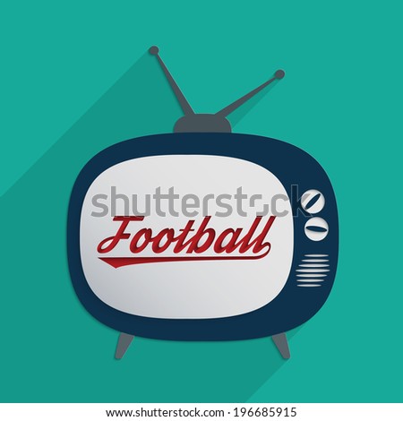 Concept for football time, championship and information society. Flat design illustration.