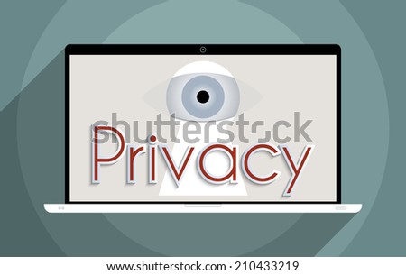 Concept for privacy, information security and personal data protection. Flat design illustration.