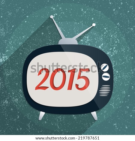 2015 Happy New Year background. Flat design illustration.