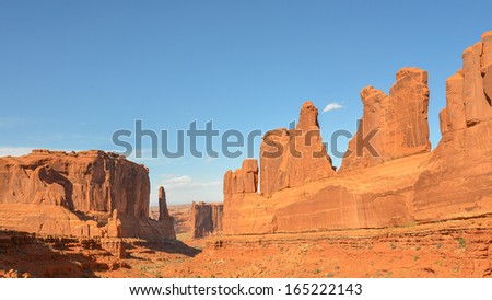 \'Park Avenue\' Sandstone Rock Formation - Arches National Park, Utah