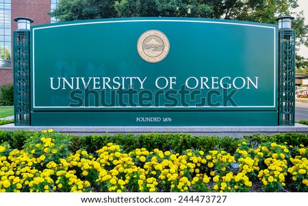 Eugene, Oregon, USA - Aug. 11, 2013: The University of Oregon. Founded in 1876, the University of Oregon is a public flagship research university located in Eugene, Oregon, USA.