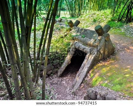 Entrance to Viet Cong Underground Bomb Shelter Used During B52 Carpet Bombing - Quang Tri, Vietnam