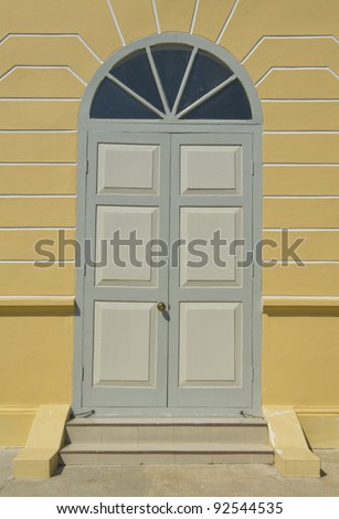 Modern Wooden Door with 2 Wings at Summer Palace of the Thai king (Bang Pa-In Palace), Thailand