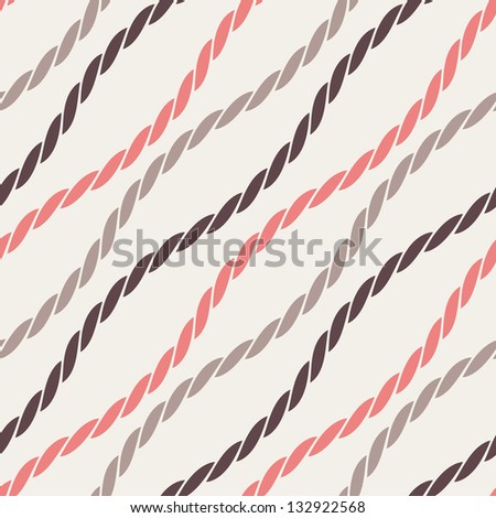 Vector Seamless Pattern. Geometric Stylish Background. Pastel Texture With Twisted Ropes