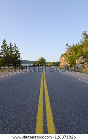 Trans Canada highway along Superior Lake shore