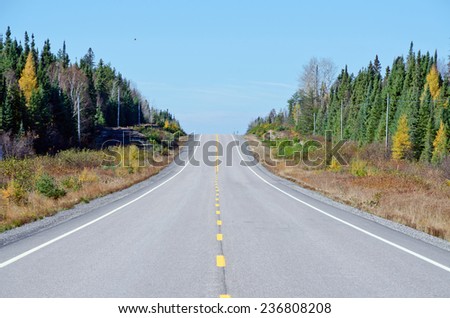 Trans Canada Highway near Superior Lake, Ontario, Canada