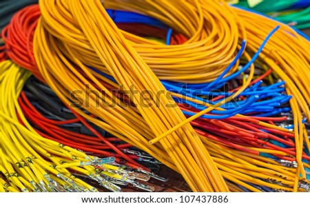 Close-up of multi-colored wires