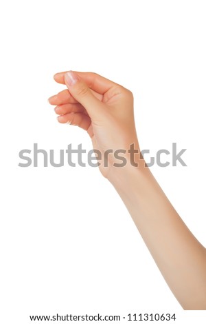 Woman hand hold virtual business card credit card or blank paper isolated on white background Woman hand hold virtual business card credit card or blank paper isolated on white background