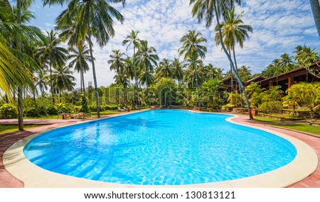 Swimming pool of hotel, Sri Lanka