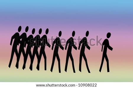 Illustration of People Walking