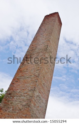 An old chimney from a brick factory