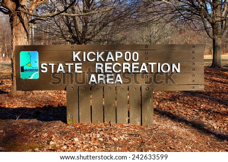 OAKWOOD, USA - MARCH 15, 2014: Kickapoo State Recreation Area is located in Vermilion County Illinois. The park is over 2,800 acres and has 22 lakes.