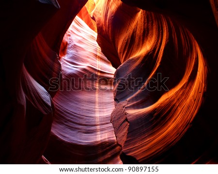 Striking colors of Antelope Canyon in northern Arizona, United States