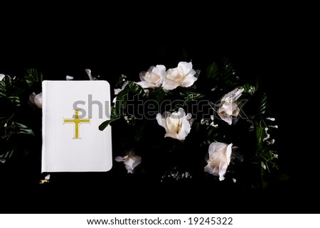 White Bible with Flowers