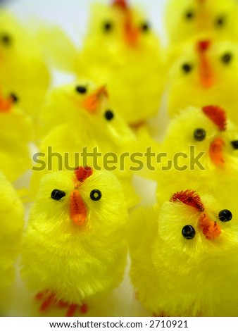 A close-up of easter chicken (decoration), funny