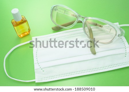 Protective glass, mask and eye lotion. Prevention of hay fever.