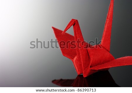 Red Origami Crane