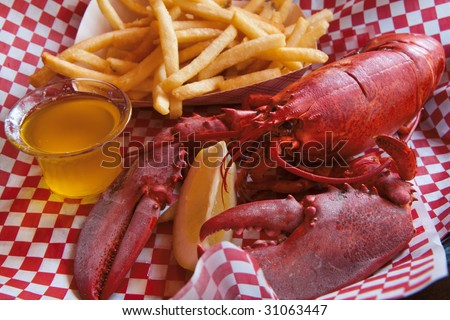 Lobster and fries at a San-Francisco restaurant