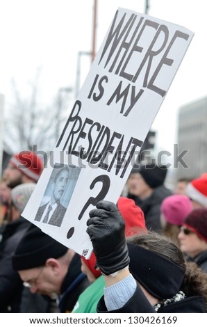 MADISON, WI - MAR 3: Protester in Wisconsin during a rally against Governor Scott Walker\'s budget bill on Mar 3, 2011. Walker has won the recall election, but he still faces a new election next year