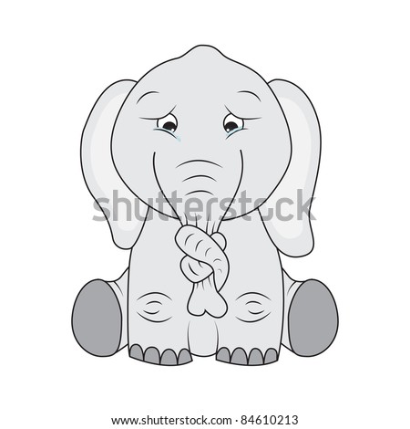 Sad Elephant Clipart