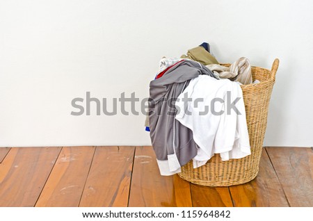 Clothes in a laundry basket