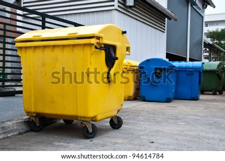 Plastic bins in recycle center