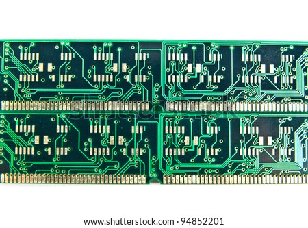 Backside of computer ram memory