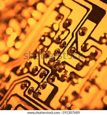 Close up of an electronic circuit board