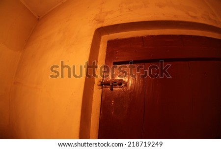 Old wooden door in the house