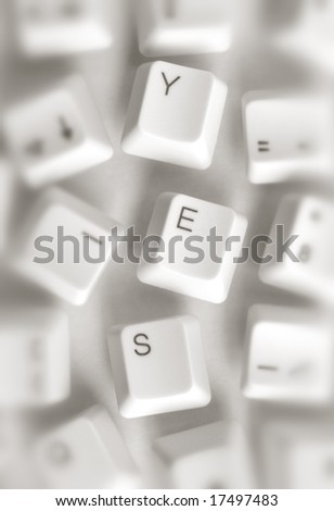 Computer keys with yes word
