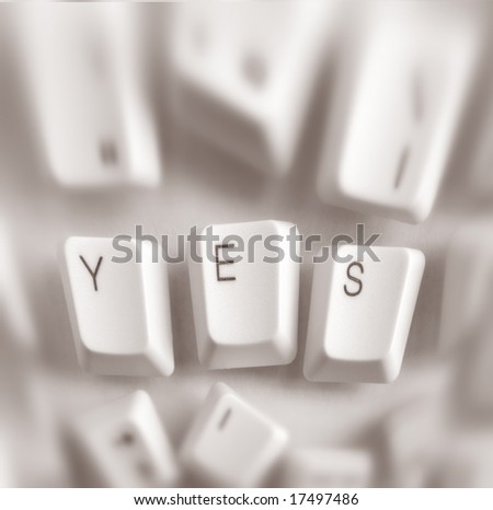 Computer keys with yes word