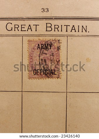 Close up of old stamps