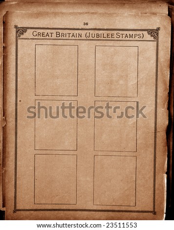 Close up of old stamp book