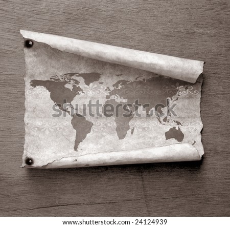 stock photo : Vintage world map,2D art