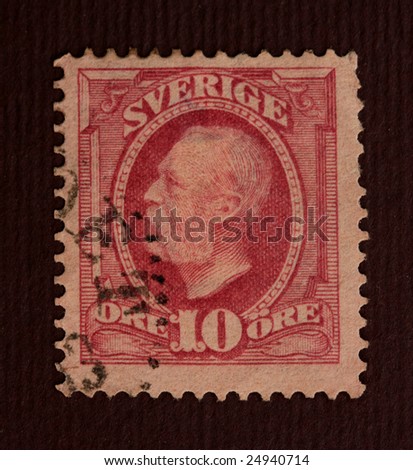 Close up of old stamp