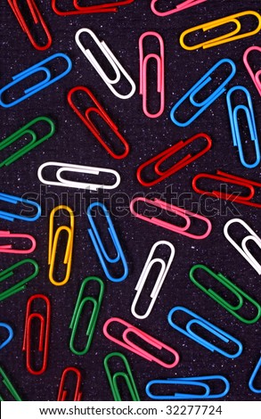 Color paper clips with handmade paper
