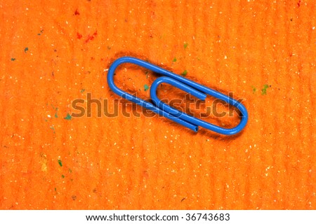 Color paper clips with handmade paper