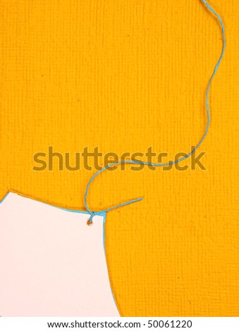 Close up of handmade paper tag for background