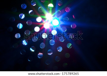 Closeup image of red, blue and green party lights / Party lights
