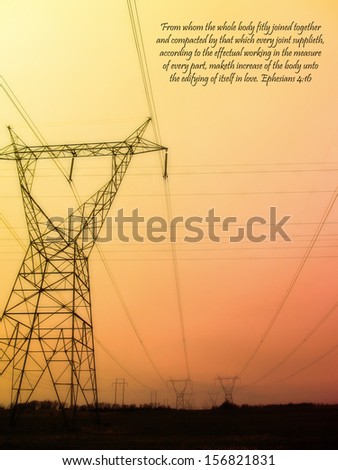 Whole Body Joined Together Bible Verse and Power-lines Gradient/Whole Body Joined Together Bible Verse and Power-lines Gradient/Whole Body Joined Together Bible Verse and Power-lines Gradient