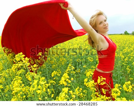 red dress with yellow flowers