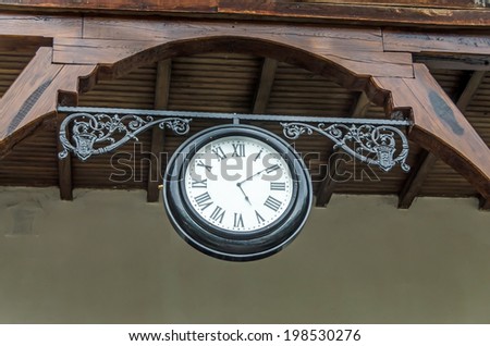 BUCHAREST, ROMANIA - MAY 25, 2014. Clock details from interior building called 