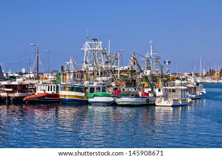 Fishing boats fleet in Harbor, Zadar, Dalamtia, Croatia