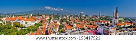 Historic city of Zagreb panoramic view, Croatia