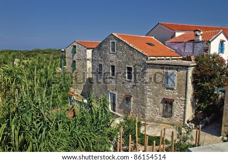 Dalmatian architecture, Old houses at Island of Susak, Croatia