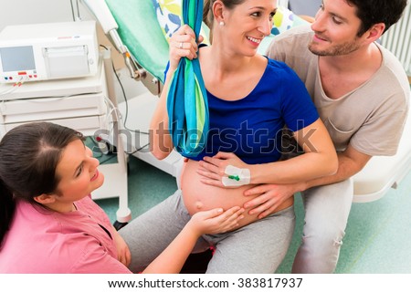 Pregnant woman preparing herself for giving birth