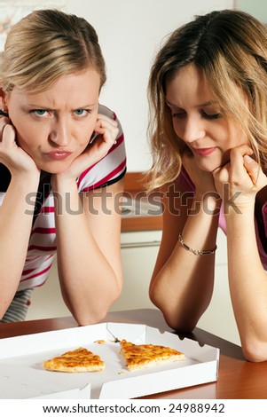 Friends being fed up of pizza wishing they had cooked themselves