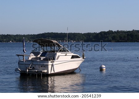 Motor Boat on Saratoga Lake NY