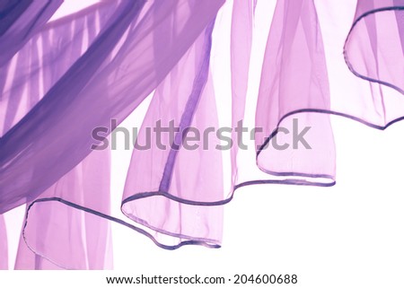 purple curtains on white